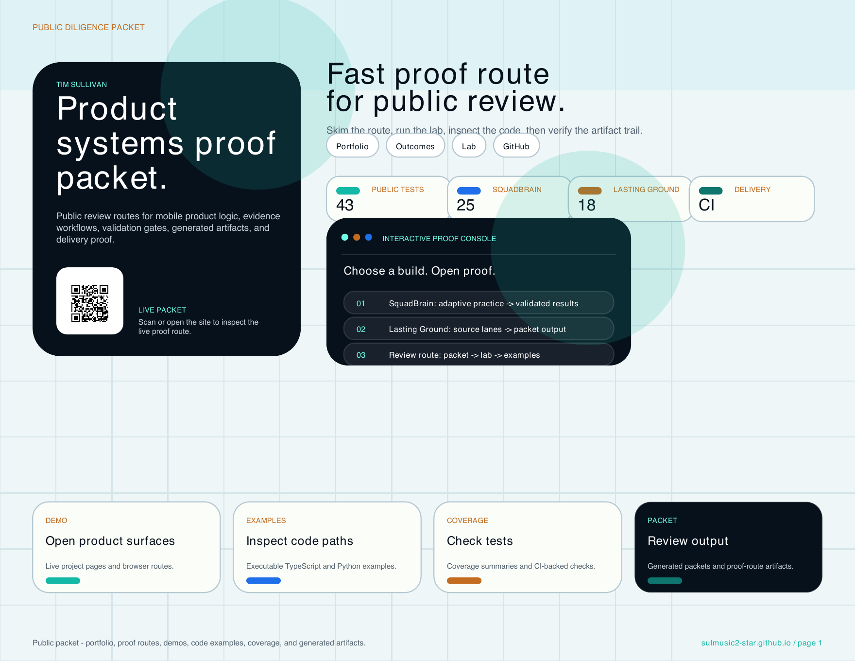 Tim Sullivan public diligence packet preview